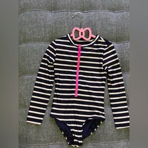 Gap Kids- Girls' zip-up rash guard one-piece with UPF 50+ fabric
